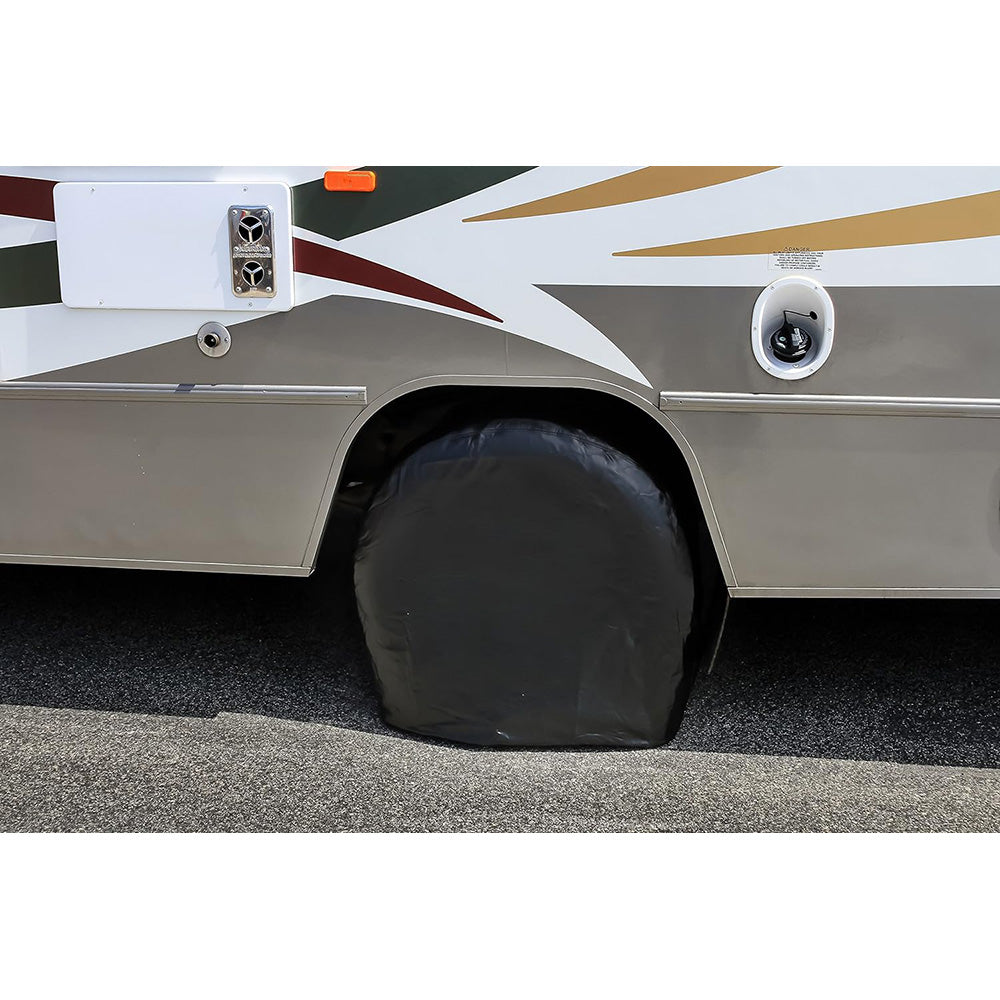 Camco 24-26 Black Vinyl Wheel & Tire Cover - 2 Pack