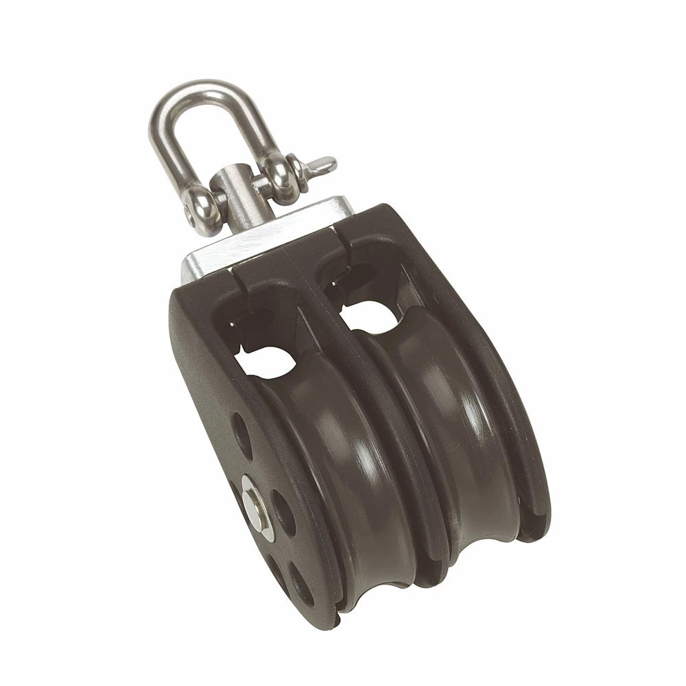 Barton Marine N01230 Size 1 30mm Plain Bearing Pulley Block Double with Swivel