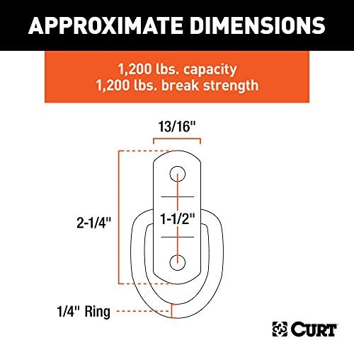 Curt Manufacturing 83732 1200 Lb Capacity Stainless Steel D-Ring