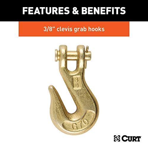 Curt Manufacturing Grade 70 Plus 3/8 Inch x 2 Feet Chain Link for Heavy-Duty Towing - Part 80311