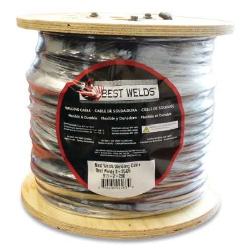 Best Welds 1/0 AWG Welding Cable – 250 ft Reel, Black | High-Flex, Industrial Grade