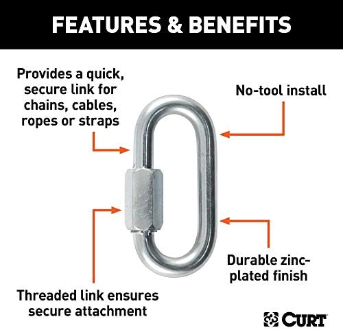 Curt Manufacturing 82930 3/8 inch Threaded Link with 20 lb Capacity
