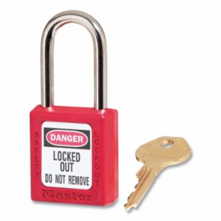 Zenex™ Thermoplastic Safety Lockout Padlock – Red, Keyed Different (KD), 1.5" x 1.75" Body with 1.5" Shackle