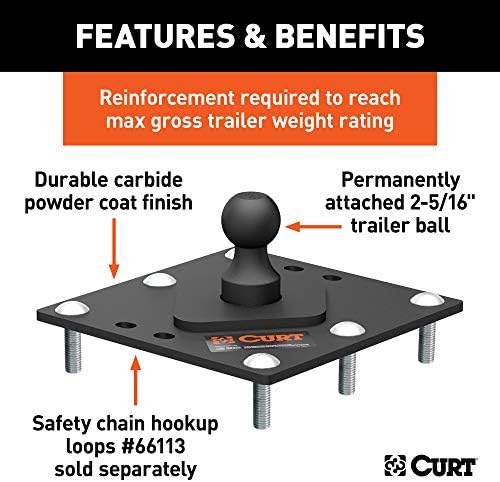 Curt Manufacturing Hitch Plate with Ball - Part Number 61100