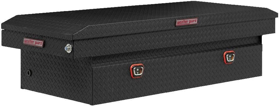 Weather Guard Extra Wide Saddle Truck Tool Box – 72" Aluminum, Textured Matte Black - Autosphere
