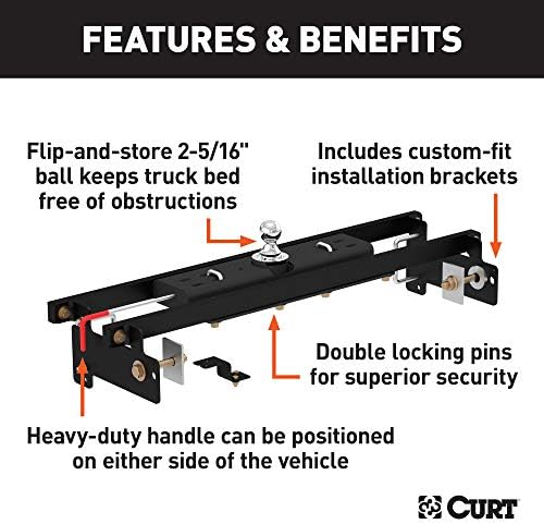 Curt Manufacturing 60711 Doublelock Gooseneck Kit for Chevrolet Silverado/Sierra 1500