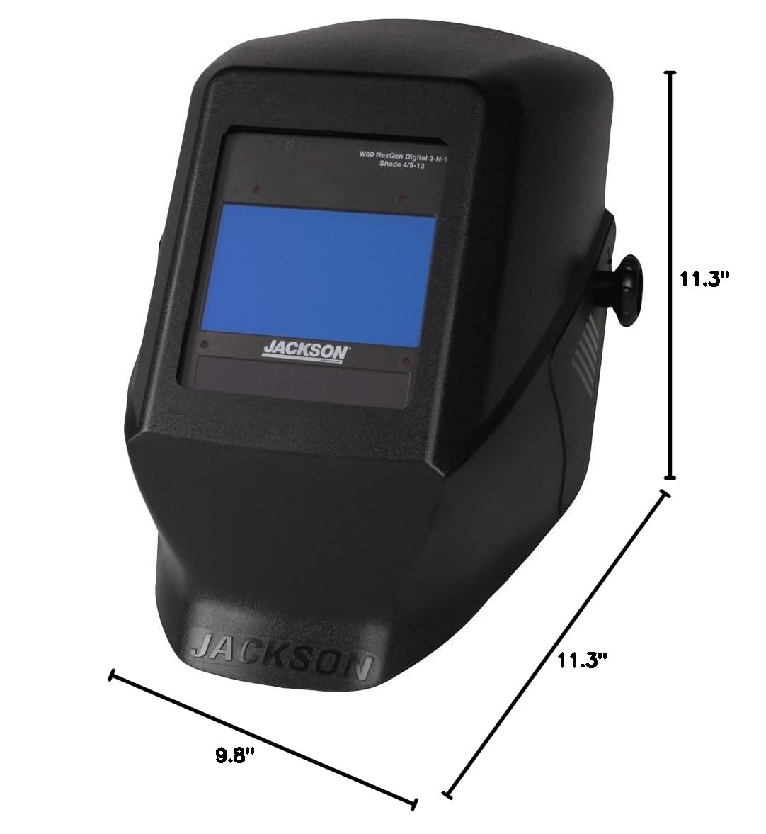 Jackson Safety NexGen ADF Welding Helmet – HSL 100, Black, Variable Shade 9–13, Digital Auto-Darkening (Model 46148)