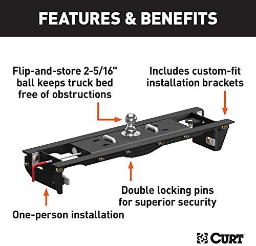 Curt Manufacturing 60683 Double Lock EZr Gooseneck Kit for Ford F-250 and F-350