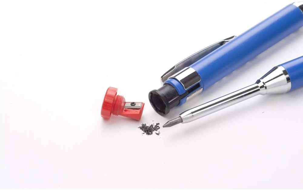 Markal 96270 - Markal PRO Holder with 1 Graphite Lead, Built-in Sharpener, 1 Click Advance, Heavy-Duty Metal Barrel Construction & Extended Needle-Nose Tip for Use in Toughest Jobs