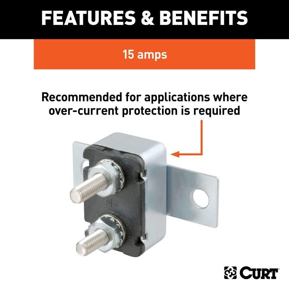 Curt Manufacturing 15 Amp Universal Circuit Breaker Model 58341