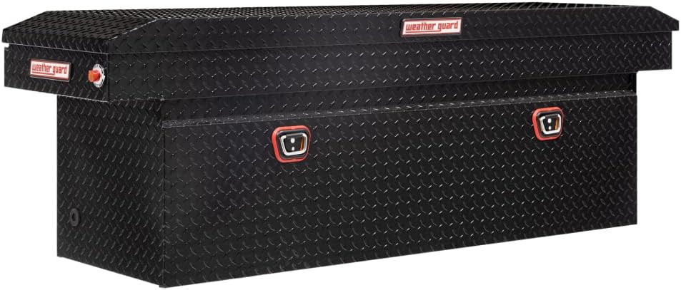 Weather Guard Saddle Truck Tool Box – Gloss Black Aluminum | Full Deep Storage | Model 123 - 5 - 03 - Autosphere