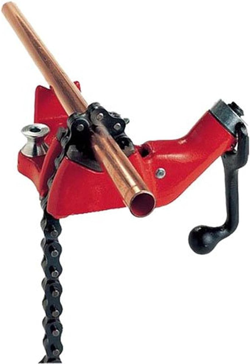 RIDGID 40210 BC610 Bench Chain Vise – 1/4" to 6" Pipe Capacity, Heavy-Duty Red