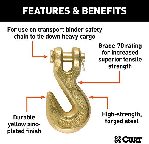 Curt Manufacturing 81503 5/16-Inch Clevis Grab Hook for Heavy-Duty Towing and Lifting