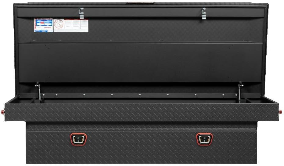 Weather Guard Extra Wide Saddle Truck Tool Box – 72" Aluminum, Textured Matte Black - Autosphere