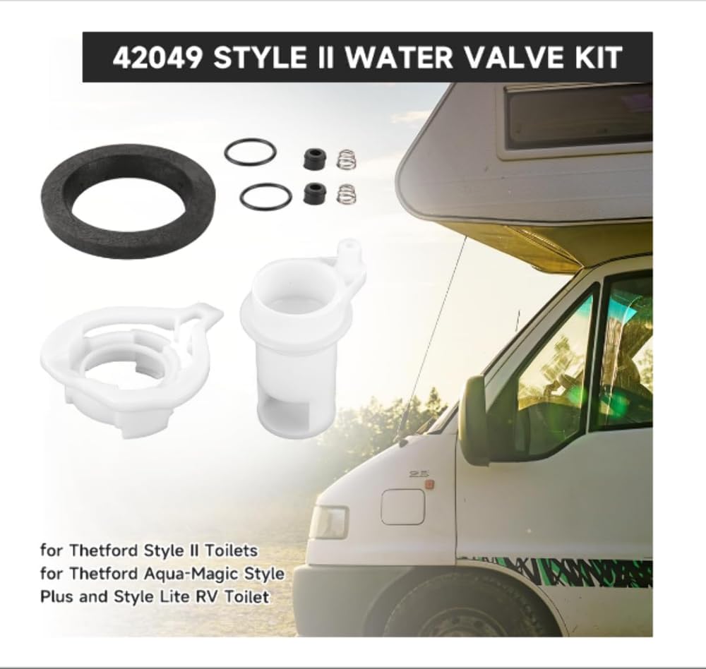 Thetford 42049 Water Valve Style II Kit – Aqua | OEM RV Toilet Replacement Part