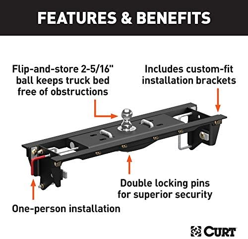 Curt Manufacturing 60685 Double Lock EZr Gooseneck Kit for Ford F-250/F-350