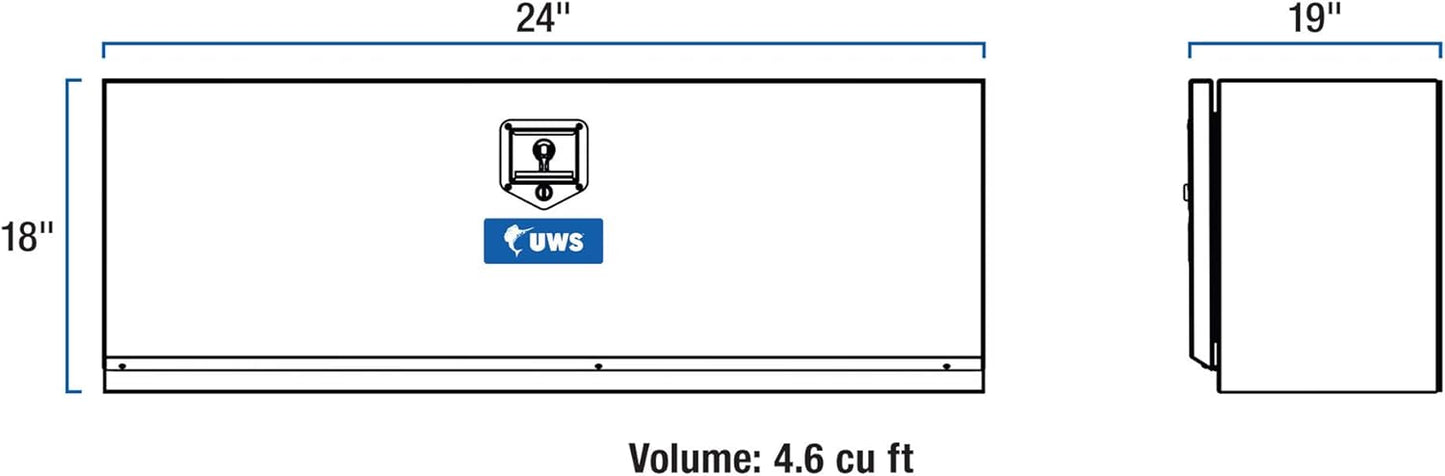 UWS EC40061 24" Aluminum Heavy-Wall Single-Door Flatbed Underbody Tool Box