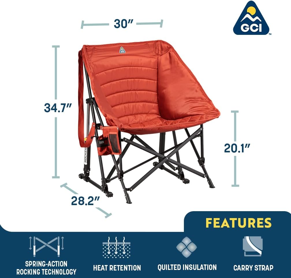 GCI Outdoor Puff Rocker Navy 48115 - Portable Rocking Chair - Autosphere