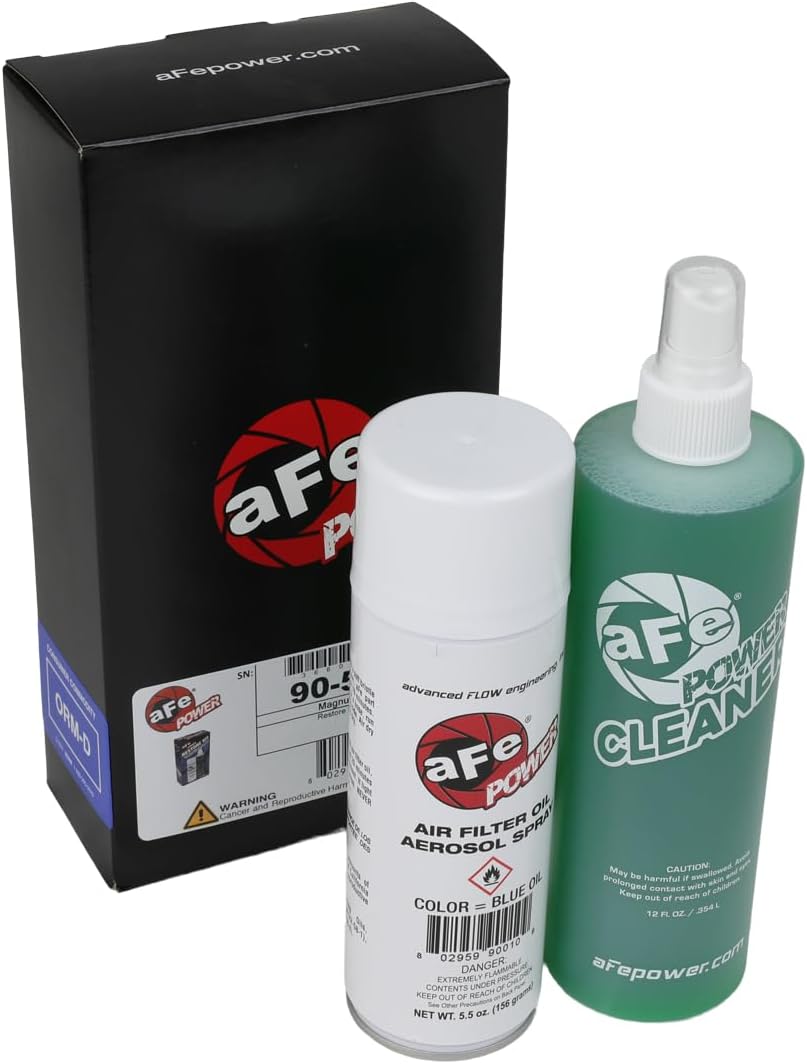 aFe Power Air Filter Restore Kit: 12oz Filter Cleaner and 5.50oz Aerosol Filter Oil - Blue, Restores Pro 5R Engine Air Filters, #90-50001