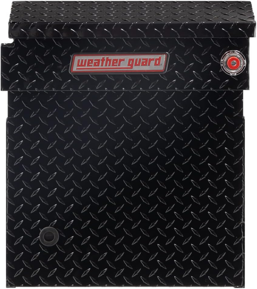 Weather Guard Saddle Truck Tool Box – Gloss Black Aluminum | Full Deep Storage | Model 123 - 5 - 03 - Autosphere