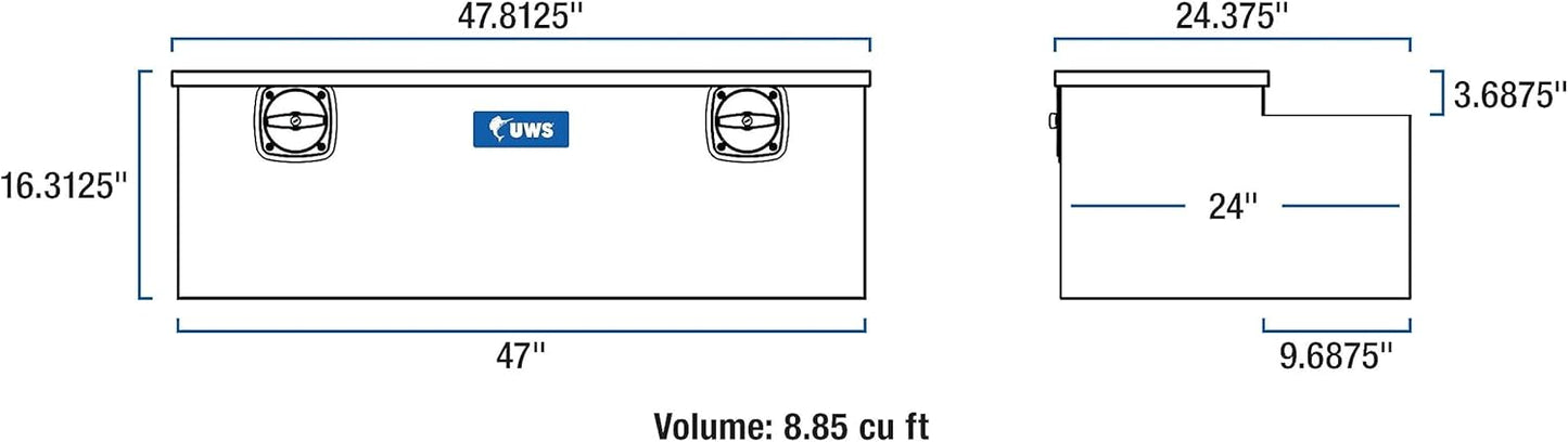 UWS/United Welding Services Secure Lock 48 Under Tonneau Chest in Black Finish (Part #SLC-48-MB)