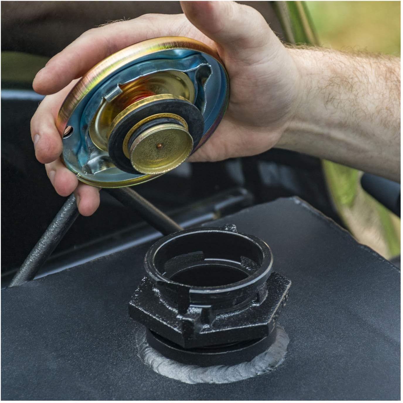 UWS United Welding Services 100-Gallon Steel Combo Transfer Tank in Matte Black - Part No. ST-100-COMBO-MB