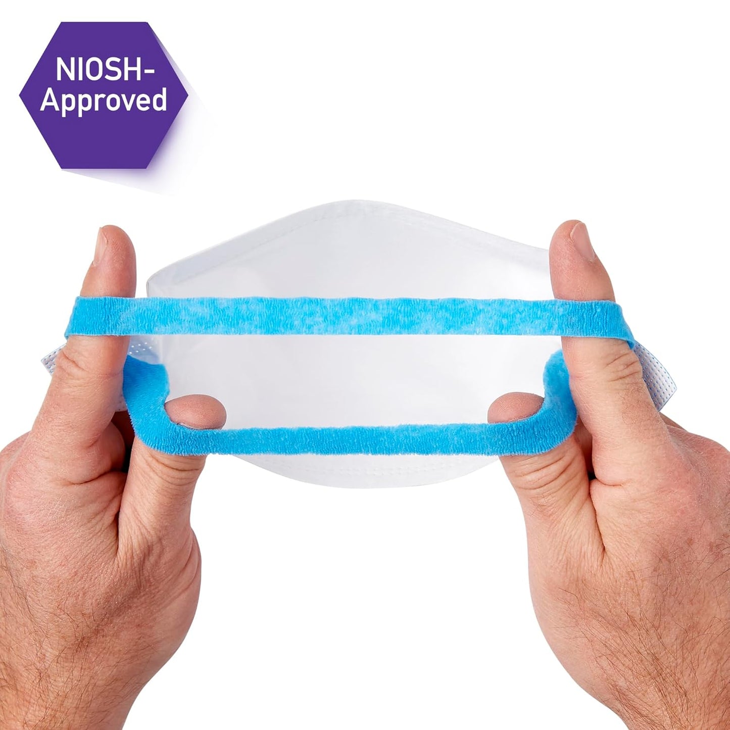 Kimberly-Clark Kimtech™ N95 Pouch Respirator (53358) – NIOSH-Approved, Regular Size, White, 50-Pack – Made in USA, Comfortable Fit with Soft Headbands