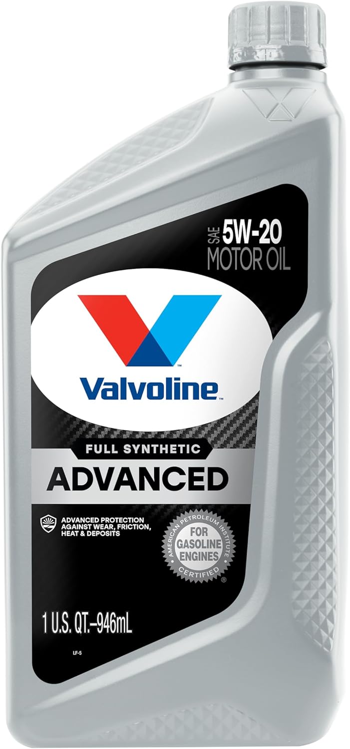 Valvoline Advanced Full Synthetic SAE 5W-20 Motor Oil 1 QT, Case of 6