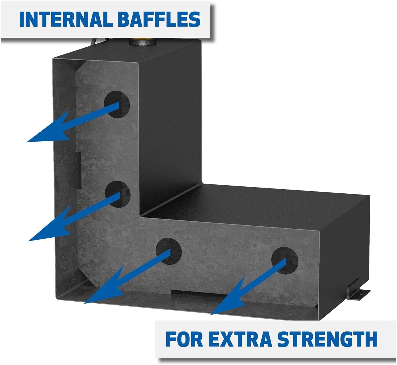 UWS/United Welding Services Steel L-Shape Transfer Tank 100 Gallon Matte Black, Part No. ST-100-L-MB