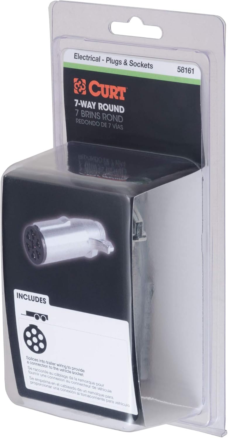 Curt Manufacturing Die Cast 7 Way Round Pin Plug - Part #58161