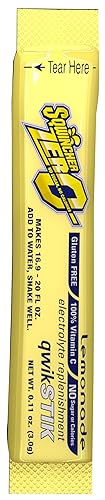 Sqwincher Qwik Stik® ZERO Sugar-Free Lemonade Powder – 0.11 oz Stick, Makes 20 oz – Case of 500