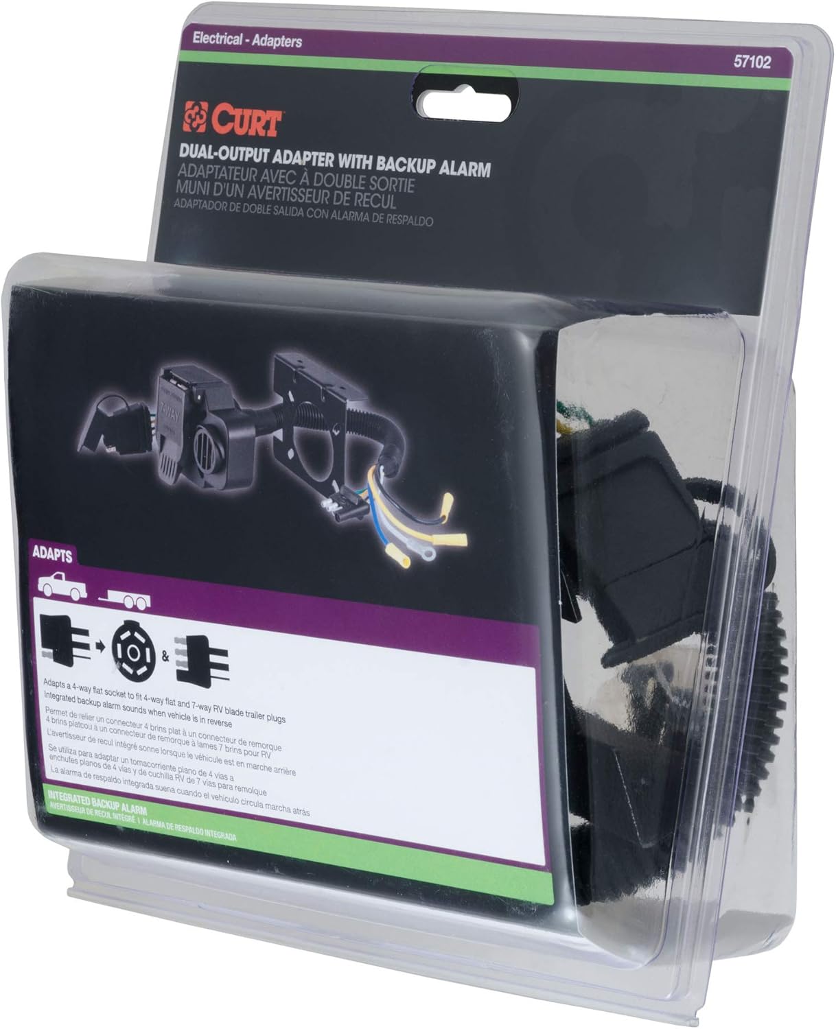 Curt Manufacturing 57102 Multifunction Socket with Backup Alarm - Universal Fit