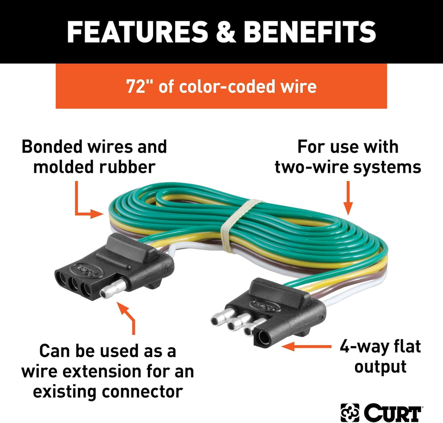 Curt Manufacturing 58050 4-Way Bonded 72-Inch Loop for Car & Trailer Ends