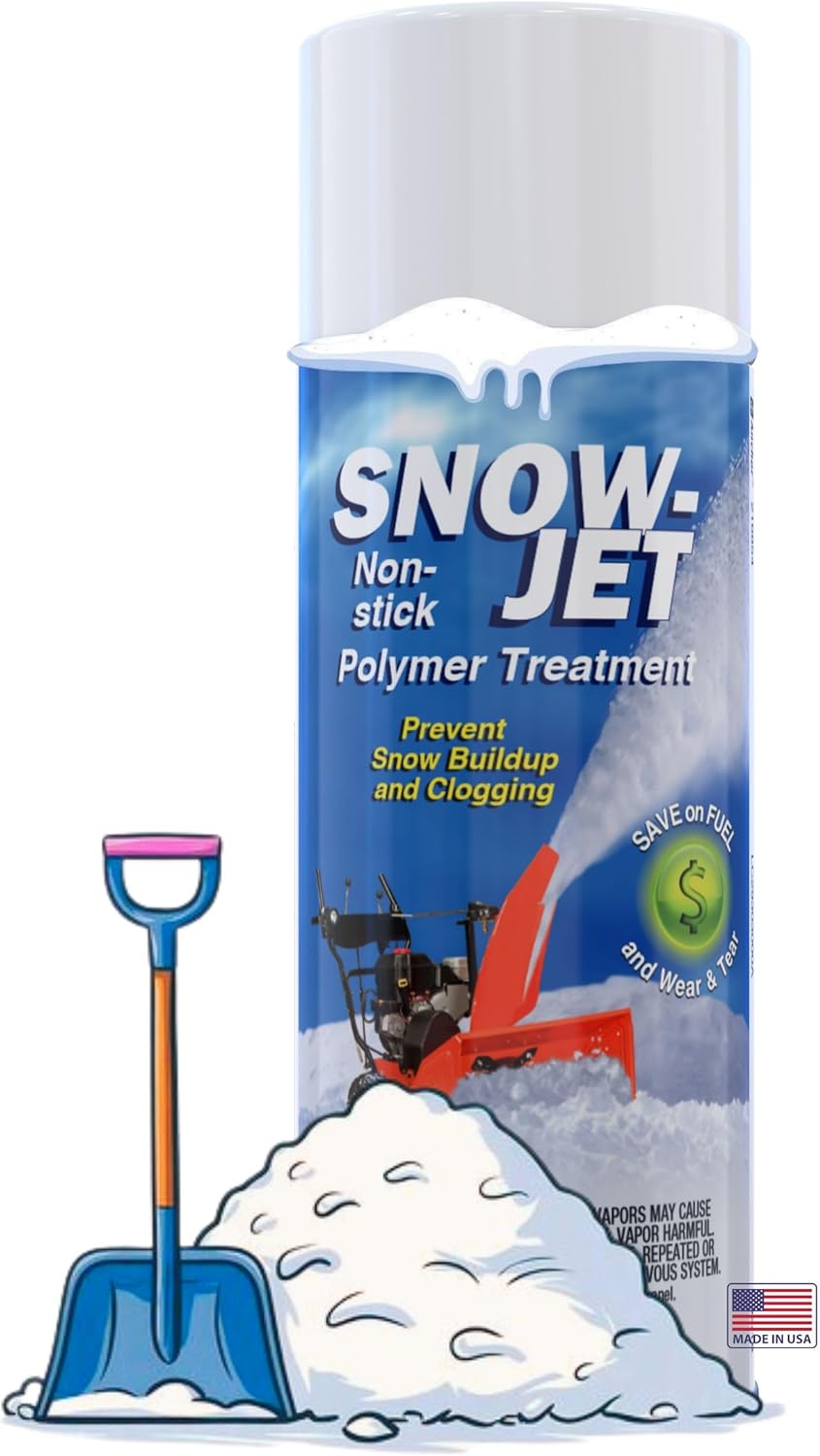 Global Climate Alliance Snow Jet Snowblower Non-Stick Spray - 11 oz Aerosol Cans - Made in USA - Works on Metal & Plastic - Polymer Coating - Easy to Apply, Long Lasting- Works on Plows and Shovels ~