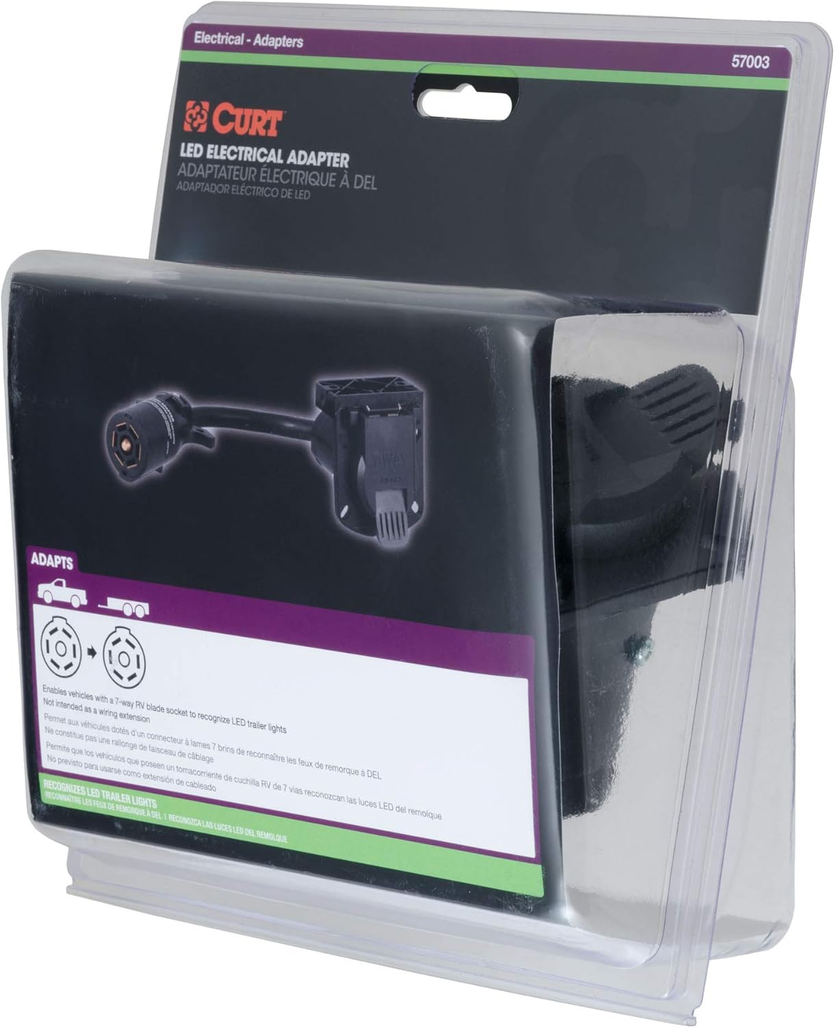 Curt Manufacturing 57003 7-Way LED Trailer Light Adapter