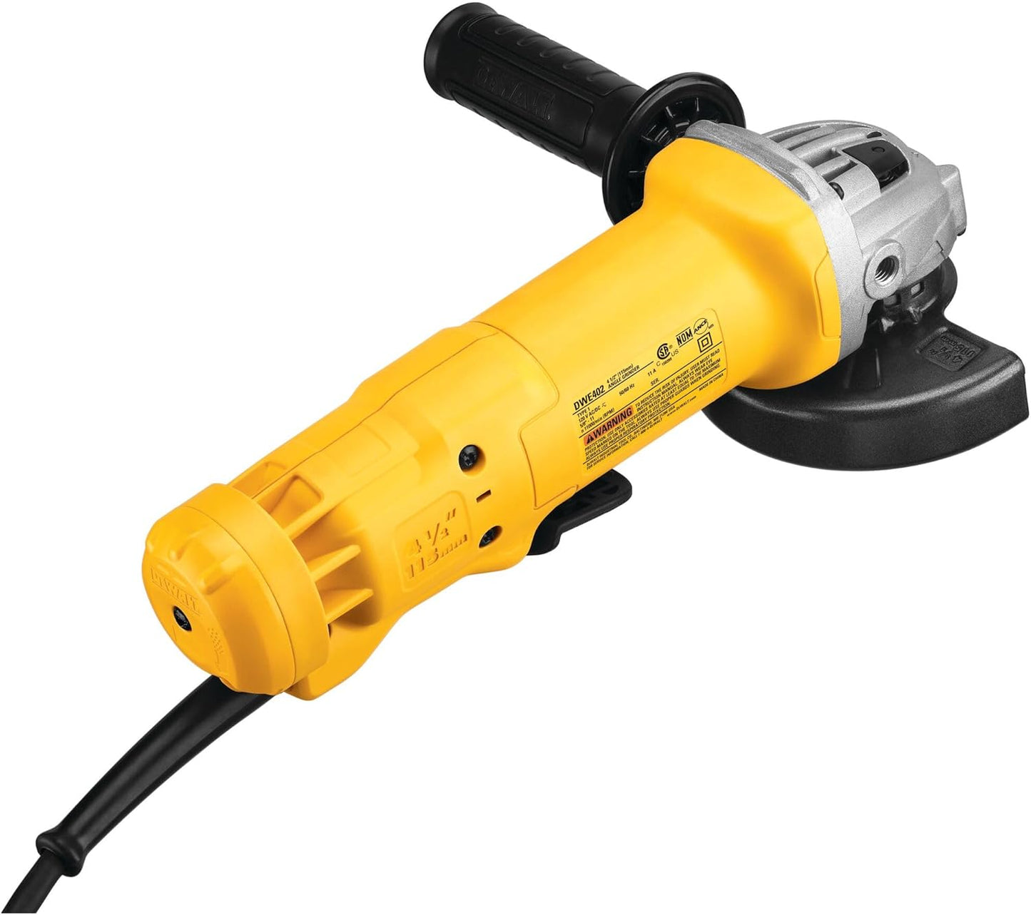 DEWALT DWE402 4.5" Angle Grinder – 11 Amp Motor, Paddle Switch, 11,000 RPM, Corded Power Tool