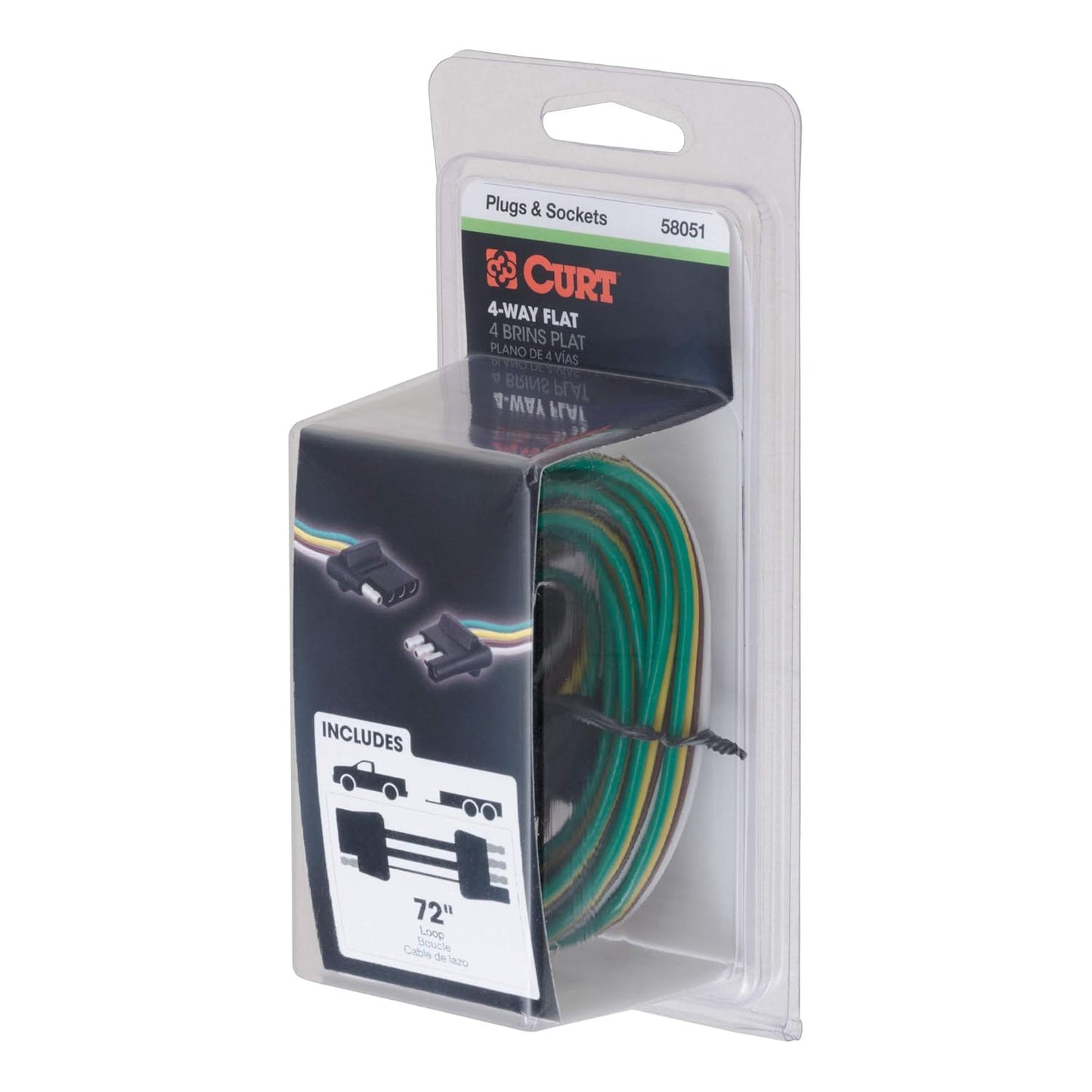 Curt Manufacturing 58051 4-Way Bonded 72-Inch Loop for Car and Trailer End