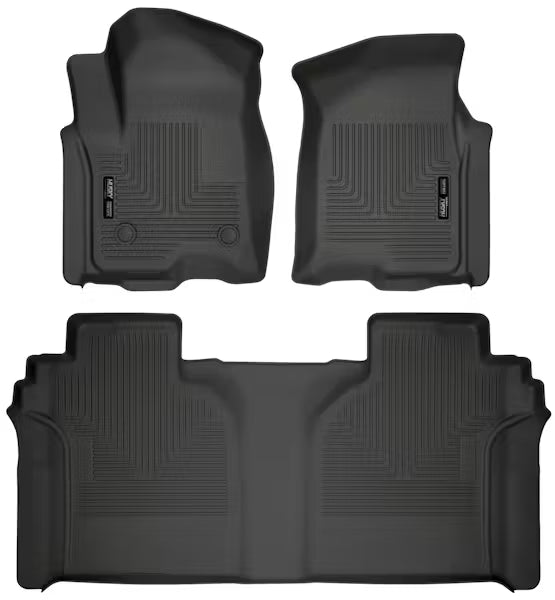 Husky Liner Weatherbeater Series Floor Liners for Chevrolet Silverado/Sierra 1500 Crew Cab (Front & Second Seat) - Black, Part #94021
