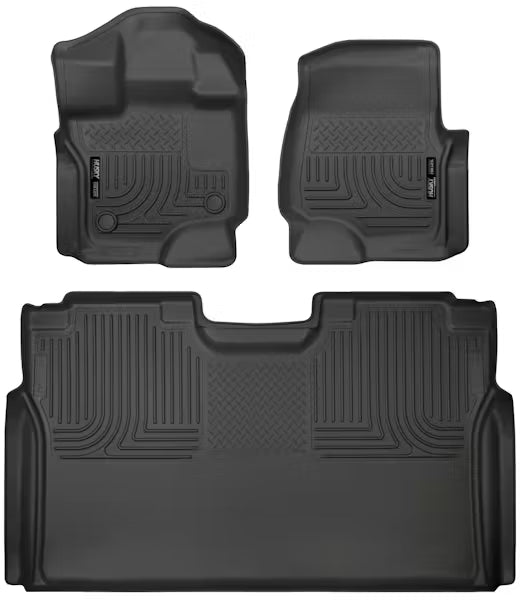 Husky Liner 94041 WeatherBeater Series Front & Second Seat Floor Liners for Ford F-150 SuperCrew, Black
