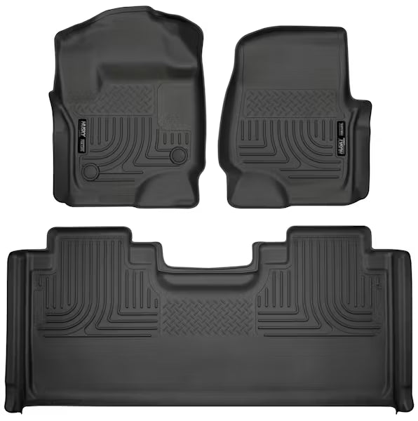 Husky Liner 94071 WeatherBeater Floor Liners for Ford Super Duty F250/F350/F450 Supercab Front & Second Row Seats