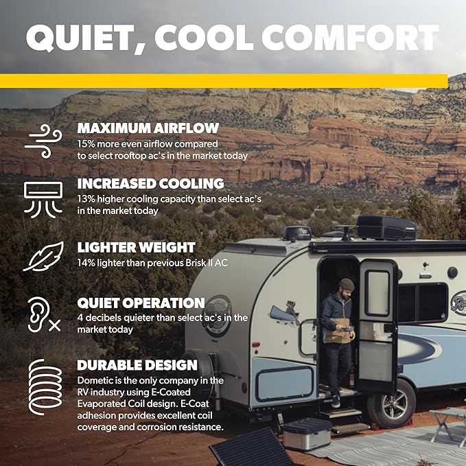 Dometic FreshJet X 13.5K BTU RV Air Conditioner – White & Black | Mechanical Controls | Compact & Efficient Cooling