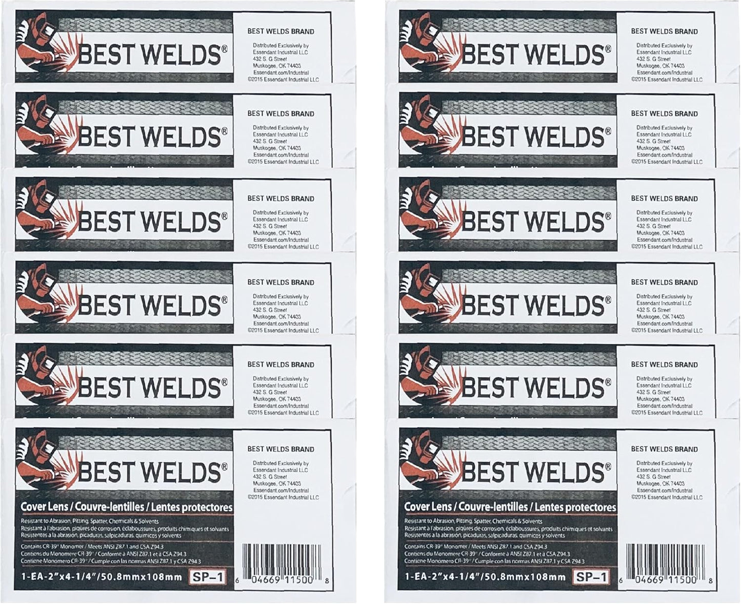 Best Welds Cover Lens for Welding Hoods – 2" X 4 1/4" Premium Quality Clear Plastic Cover Lenses