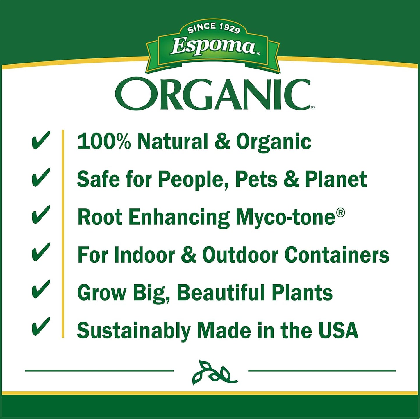 Espoma Organic Potting Soil Mix – 4qt Bag | All-Natural Soil for Indoor & Outdoor Plants, Herbs & Vegetables | Myco-Tone Enhanced | Pack of 1