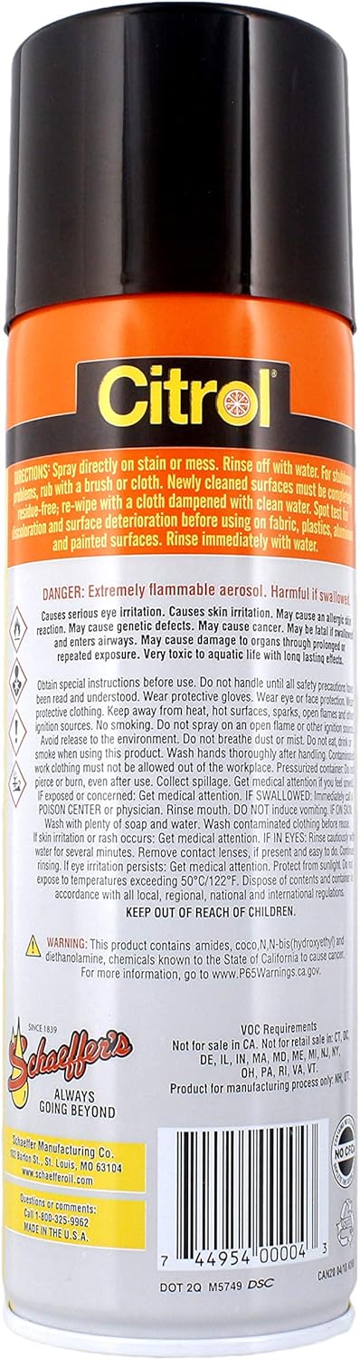 Schaeffer Citrol 266 (16 oz. Spray) Citrus Cleaner/Industrial Degreaser (2 Pack)