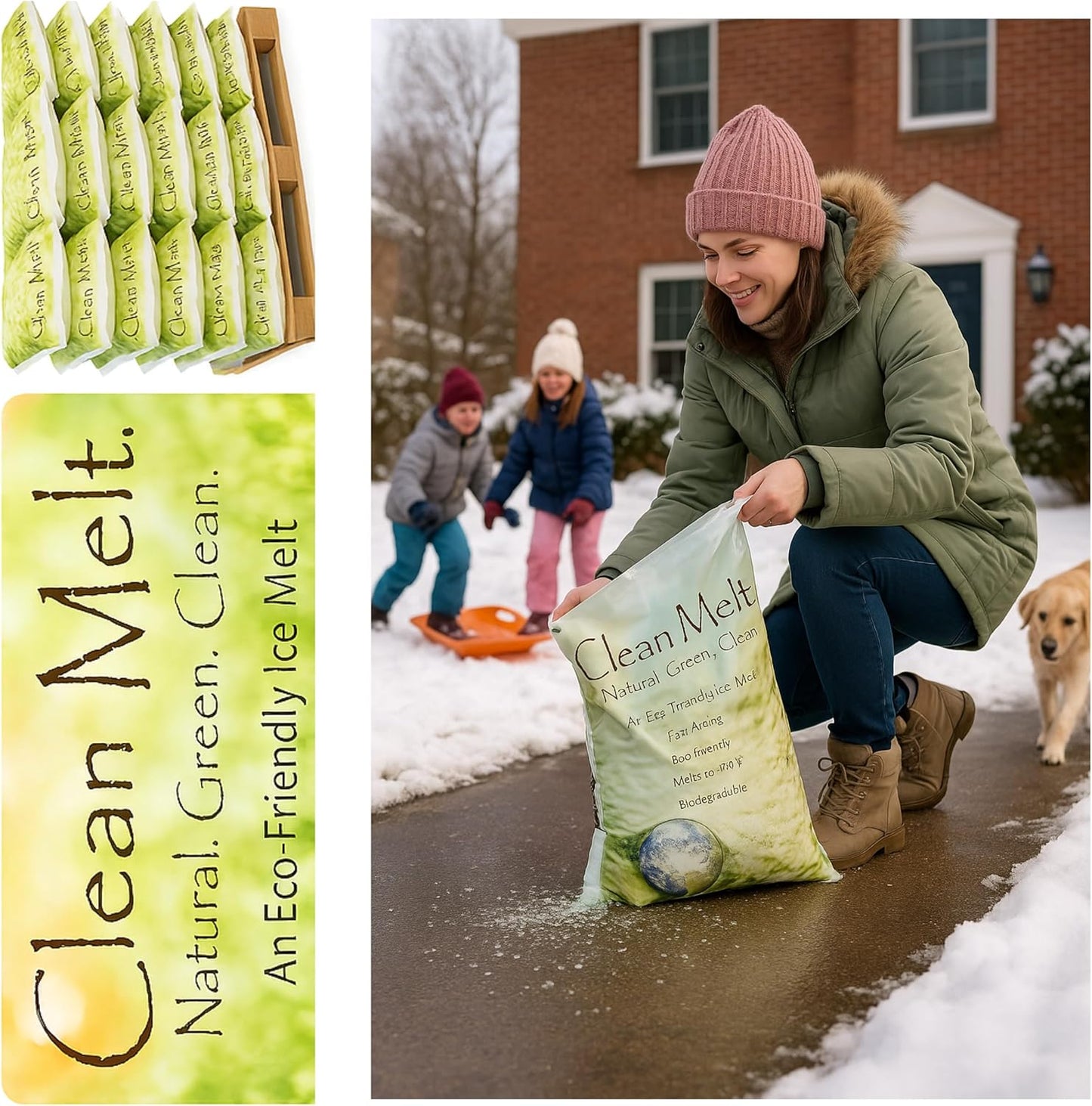 Eco-Friendly Ice Melt Pallet – 50 Bags x 50 lb | Melts to -10°F | Made in USA | Professional Commercial Deicer