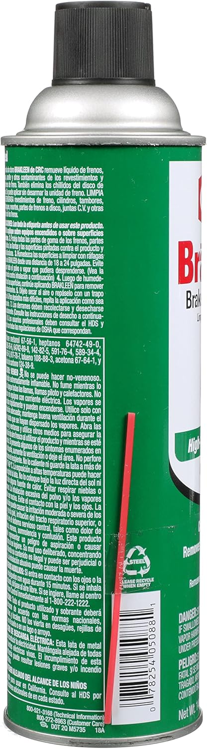 CRC Brakleen 05088 Brake Parts Cleaner – 14 oz Aerosol, Non-Chlorinated, High Strength