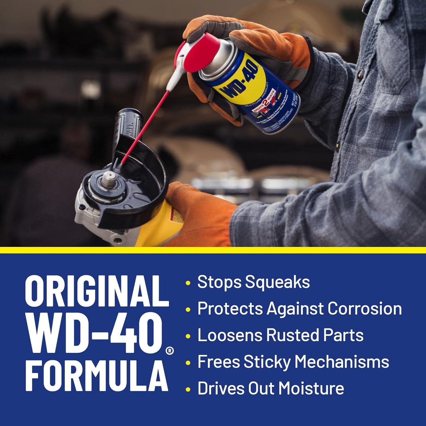 WD-40® Multi-Purpose Lubricant – 12 oz Aerosol Can with Smart Straw, Cleans, Lubricates, and Protects (490057, 12 EA/CA)