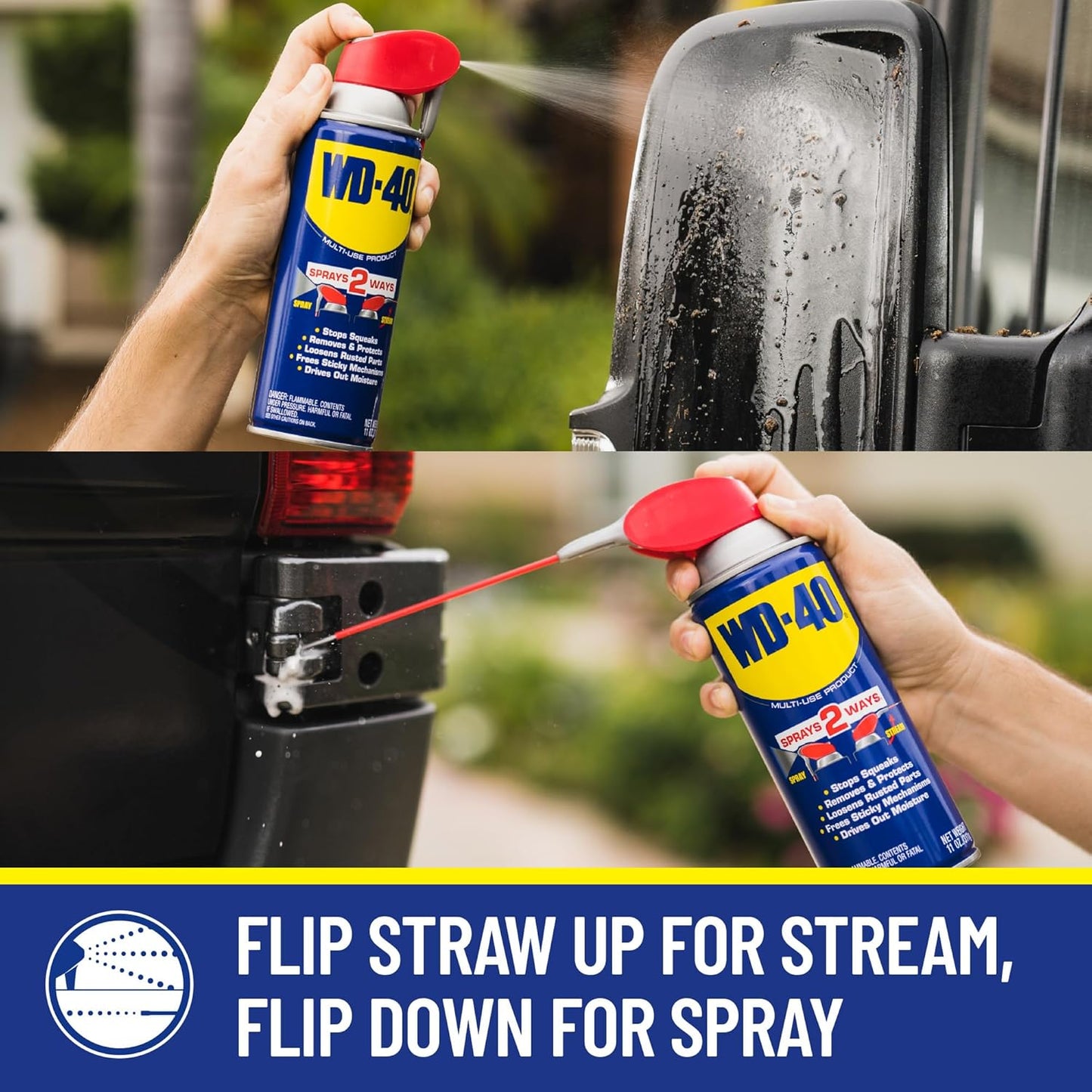 WD-40® Multi-Purpose Lubricant – 12 oz Aerosol Can with Smart Straw, Cleans, Lubricates, and Protects (490057, 12 EA/CA)