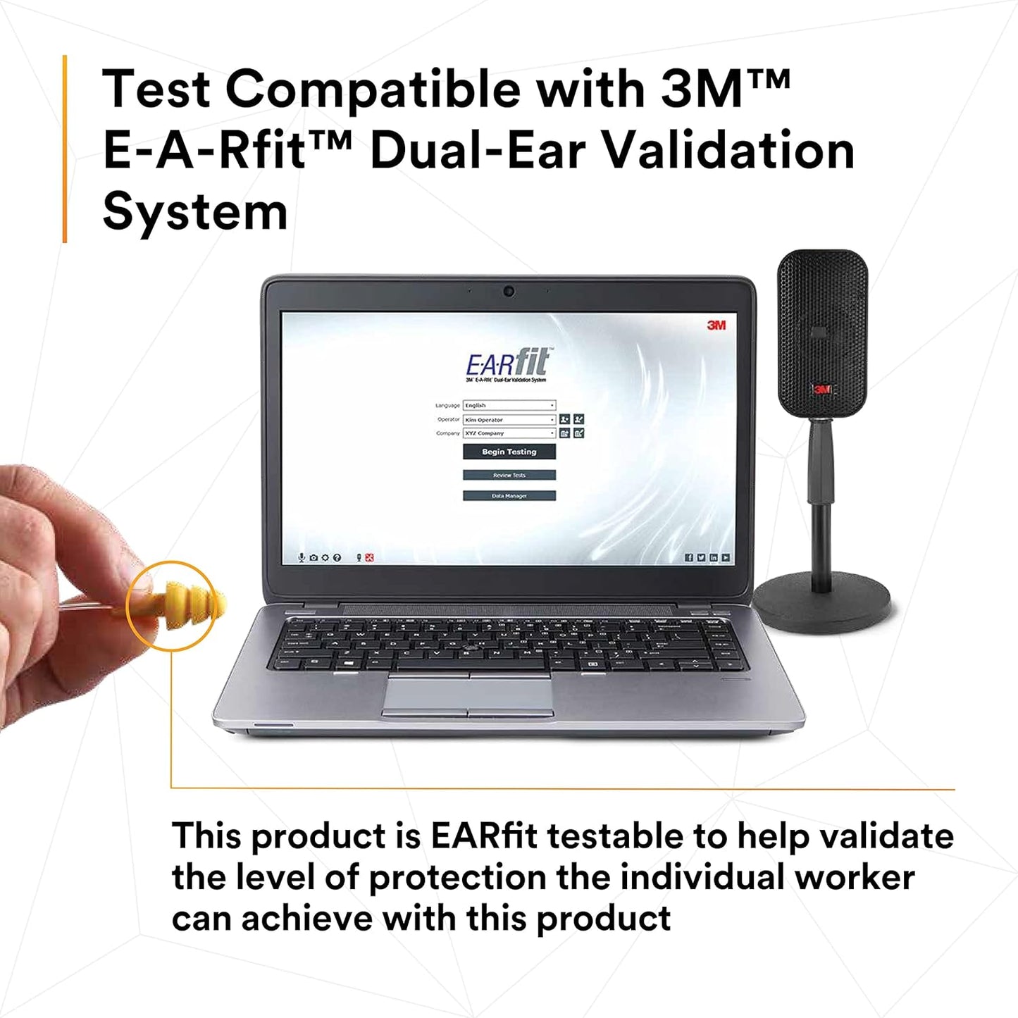 3M E-A-R UltraFit™ Corded Earplugs – Reusable Triple-Flange, 25 dB NRR – 100 Pairs (Model 340-4004)