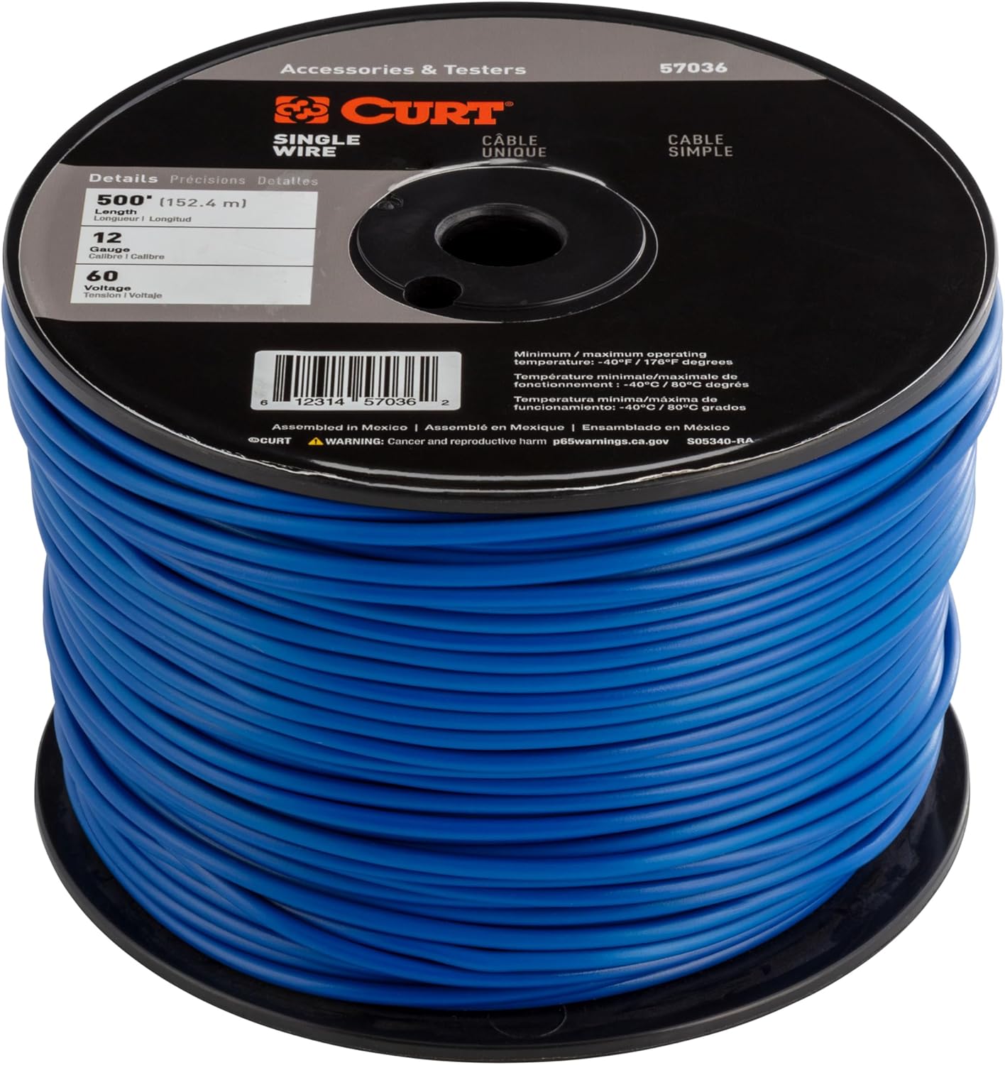 Curt Manufacturing 57037 Automotive Primary Wire, 500 ft, S PO Olred